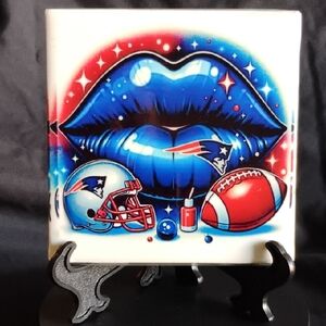Hand Crafted Patriots Lip Art
